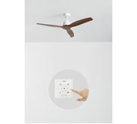 WIND STYLANCE - Ventilateur De Plafond Silencieux De 40 W Avec Pales En ABS Technique, Disponible En Plusieurs Tailles Sans Lumière & Contrôleur Mural + Télécommande & M (Ø132cm) (pièces 10m²-25m²) &
