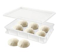 Windfromort Bac à Pâton Pizza - Boîte Fermentation Pizza - Boîte à Pain - Caisse Plastique avec Couvercle Alimentaire Empilable 40x30x10 cm pour Pâte Maison