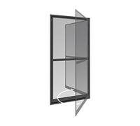 Windhager EXPERT 03241 Moustiquaire de porte battante pour porte battante, moustiquaire de porte, cadre tendu, 100 x 210 cm, anthracite