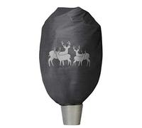 Windhager Housse décorative d’Hiver XXL pour Plantes, Motif cerf, Protection Contre Le Froid et Le Gel, Polaire Respirante 1,4 × 2 m, Anthracite, décoration Jardin Hiver, 07397
