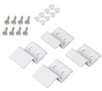 Windhager Kit d'équerres de suspension pour moustiquaires, kit de montage pour moustiquaires à cadre tendu, équerre de montage, équerre de cadre, 4 pièces, blanc