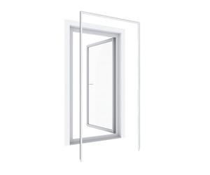 Windhager Moustiquaire Huisserie pour Porte Battante, Cadre de protection contre les insectes sans perçage pour fenêtres et portes, 125 x 245 cm, blanc