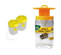 Windhager Pièges à Guêpes & à Mouches Duo, Piège à frelons à Suspendre, Transparent, Maximum 200 ML, 03115 & BSI Piège à guêpes | Piège à frelons | Professionnel | Jaune