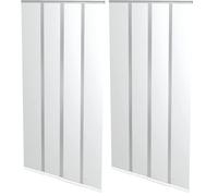 Windhager rideau anti-insectes lamelles 100 x 220 cm, moustiquaire de porte blanche, protection contre mouches et moustiques pour balcon et terrasse, montage sans perçage, 04316 (Lot de 2)