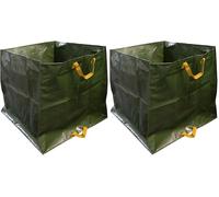 Windhager Sac de Jardin BIGLOAD, Sac Poubelle pour Le Jardin, Sac à Feuilles, Tragetasche, Vert, Volume 400L, 75 x 75 x 70 cm, 07089 (Lot de 2)
