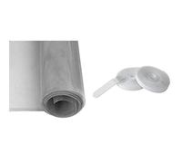 Windhager Tulle Moustiquaire Aluminium, Toile de moustiquaire robuste en aluminium pour portes et fenêtres, 120 x 250 cm, alu naturel & Bande de Fixation, Bande haut de gamme, 2 x 2,5 m, transparent