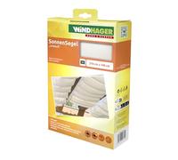 Windhager Voile d’ombrage coulissante pour système de câbles, 270 x 140 cm, Toile Pare-Soleil Blanche pour pergola et terrasse, Installation Facile, Protection UV Respirante, 10874