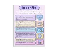 Windows Command Line Poster Ipconfig TCPIP Network Configuration IT Admin Reference and Troubleshooting Guide Canvas Wall-Art(Unframed,16x24inch(40x60cm))