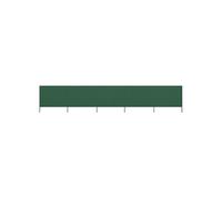 vidaXL Paravent 5 panneaux en tissu 600 x 120 cm Vert