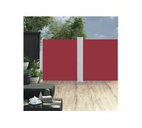 vidaXL Marquise latérale extensible 140 x 600 cm Rouge