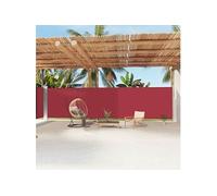 vidaXL Auvent latéral rétractable Marquise extensible 200x1200 cm Rouge