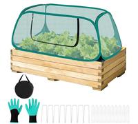 Windspeed 1 housse de jardin pop-up pour plate-bande surélevée, couverture pliable en maille pour plantes, avec 10 étiquettes/4 piquets/1 sac de rangement/gants (112 x 49 x 43 cm)