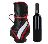Wine Bottle Bag, Single Bottle Cooler Carrier, PU, Leather Multi-Pocket Storage Pouch, Ideal for Beach, Golfers, Parties, Portable Wine Transport, Keeps Bottles Cool and Protected, 33x12x12cm