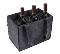 Wine Bottle Carrier Bag - Sac de rangement en feutre pour 6 bouteilles, Portable Liquor Holder, Soft Durable Handles, Stylish Beverage Organizer | Wedding Travel Picnic Birthday Party Gift Bottles