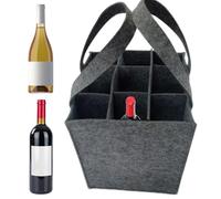 Wine Carrier Tote - Soft to Touch & Built to Last | Felt 9 Bottle Carrier Tote Sturdy Carrying Strap for Men Women Shopping Outdoor Picnic, Reusable Bottle Carry Bag for Men Women