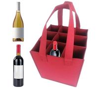 Wine Carrier Tote - Soft to Touch & Built to Last | Felt 9 Bottle Carrier Tote Sturdy Carrying Strap for Men Women Shopping Outdoor Picnic, Reusable Bottle Carry Bag for Men Women