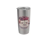Wine Pairs Best With Good Friends Liens d'amitié Gobelet isotherme en acier inoxydable double paroi