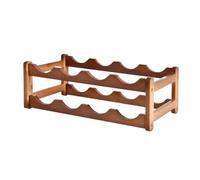 Wine Rack - 17 Inch Wood 8-Bottle 2-Tier Countertop Organizer | Wine Display Rack for Friends, Adults, Wedding, Holiday, Indoor Home, and Housewarming Gift