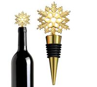 Wine Saver - Christmas Snowflake Bottle Stopper | Reusable Metal Wine Sealer, Decorative Beverage Preservation Plug For Champagne Beer Liquor Home Bar Holiday Party