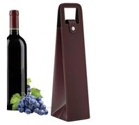 Wine Tote Bag - Reusable PU Leather Single Bottle Carrier Gift Bag | Elegant PU leather wine bottle holder for champagne, beer and , ideal for parties, travel, picnics and celebrations