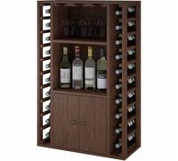 Winerex FARO - 20 bouteilles + armoire et tablettes - Pin teinté brun