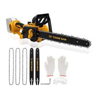 WingFly Tronçonneuse à Batterie 12 Pouces Compatible avec Dewalt 18 V, 20 V, Tronçonneuse Électrique sans Fil, Vitesse de Chaîne 10 m/s, Mini Scie à Chaîne, 2 Chaînes (sans batterie)