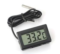 WINGONEER Monitor de Temperatura Digital LCD Termómetro con sonda Externa para el refrigerador y congelador Acuario -Black