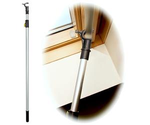 WinHux Perche Télescopique 1,2-2,0 m Verrouillage Bouton - Ouvre-Fenêtre de Toit, Crochet Antidérapant, Commande de Store, Compatible avec Velux Keylite Fakro Rooflite