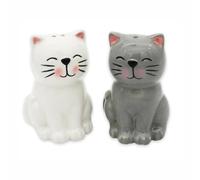 Winkee Ensemble Salière et Poivrière Originales en Céramique - Design Animal - Accessoires de Cuisine et Décoration de Table - Idée Cadeau (Chat)