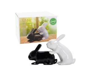 Winkee Ensemble Salière et Poivrière Originales en Céramique - Design Animal - Accessoires de Cuisine et Décoration de Table - Idée Cadeau (Lapin)