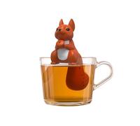 Winkee Infuseur à Thé Animal Mignon en Silicone - Boule à Thé Réutilisable pour Thé en Vrac, Rooibos, Noir et Vert - Idéal pour Tasses, Théières et Mugs (Écureuil)