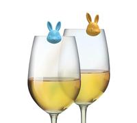 Winkee - Lot de 8 marqueurs de verre en forme de lapin - Marqueurs de verre amusants pour verres à boire - Marqueurs de verre à vin de fête - Cadeau pour Pâques