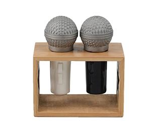 Winkee Rocks - Microphone Salt & Pepper Shaker | Les salières et poivrières en céramique | Décoration pour la cuisine | Cadeau pour Noël, un anniversaire de mariage, un anniversaire