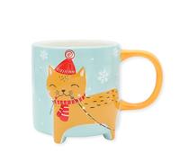 Winkee Tasse à Café Animal Mignon - Mug Fête des Mères Mignon XXL 450 ml en Céramique - Mug Café et Tasse à Thé pour Maman (Chat, Edition hiver)
