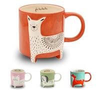Winkee Tasse à Café Lama Mignon - Mug XXL 450 ml en Céramique - Mug Café et Tasse à Thé pour Maman (Edition été)