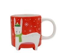 Winkee Tasse à Café Lapin Mignon - Mug XXL 450 ml en Céramique - Mug Café et Tasse à Thé pour Maman (Edition hiver)