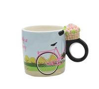 Winkee - Tasse Vélo en Céramique avec Poignée Guidon - Mug Café Original pour Cyclistes (City Bike)
