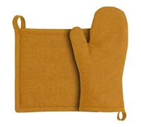 Winkler - Lot gant/manique Jona - Coton recyclé - Protection de cuisine, barbecue, pâtisserie - Dessous de plat en tissu
