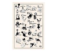 Winkler - Torchon Dubout Abécédaire - 48×72 cm - Chiffon à vaisselle - Serviette de nettoyage - Linge de cuisine restauration - 100% coton absorbant - Made in France - Dessin humoristique