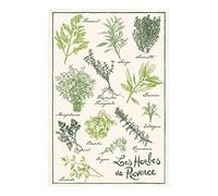 Winkler - Torchon les herbes de Provence - 72x48 cm - 100% coton absorbant - Fabriqué en France - Serviette à vaisselle, chiffon de nettoyage
