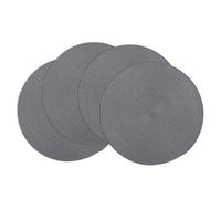 Winknowl Lot de 4 sets de table ronds lavables et antidérapants - Résistants à la chaleur - 37 cm - Gris foncé