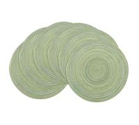 Winknowl Lot de 6 sets de table ronds lavables et antidérapants - Résistants à la chaleur - 37 cm - Vert pois