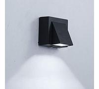 Winlams Led Applique Murale Imperméable/Extérieure IP65 Imperméable Moderne Simple Noir Projecteur Simple Tête (blanc froid)