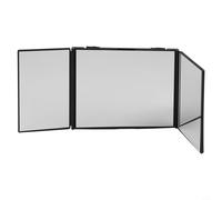 Winlaovate Miroir pliable à 3 voies avec rotation à 360 degrés pour le maquillage, la coupe de cheveux, le rasage et le toilettage - Miroir de voyage portable, miroir de barbier à trois panneaux (noir