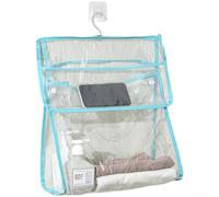 Winlaovate Sac de rangement transparent étanche à suspendre pour salle de bain, fixation murale, pochette de rangement en polyéthylène pour sous-vêtements, cosmétiques et articles de toilette