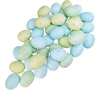 Winlyn Lot de 40 œufs de Pâques artificiels mouchetés en mousse synthétique - Vert pastel et bleu - 5,3 cm - Décoration de table de Pâques - Bol, panier, couronne, accessoire photo