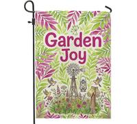 Winnowing Drapeau de jardin, gants de lanterne rustiques en toile de jute vert printemps double face décoratifs pour extérieur, pelouse, porche, terrasse, entrée 30,5 x 45,7 cm