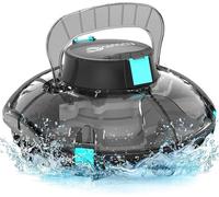 Winny 200 : robot de piscine, aspirateur sans fil avec batterie, autonomie de 75 minutes, pour piscines hors-sol jusqu'à 60 m², double filtration, stationnement automatique, compact et léger
