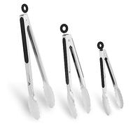 WINPOST Lot de pinces de cuisine en acier inoxydable de 3 pièces - 21 cm, 27 cm et 34 cm, en acier inoxydable avec poignée antidérapante résistante à la chaleur - Idéal pour la cuisine, la salade, le