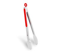 WINPOST Pinces de cuisine en acier inoxydable de 34 cm, manche antidérapant résistant à la chaleur, idéal pour cuisiner, salade, grillades et barbecue (34 cm, rouge)